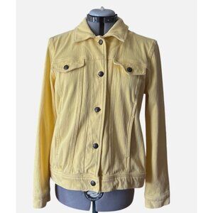 Coldwater Creek Yellow Denim Jacket Stretch Vibrant Spring Layering Piece